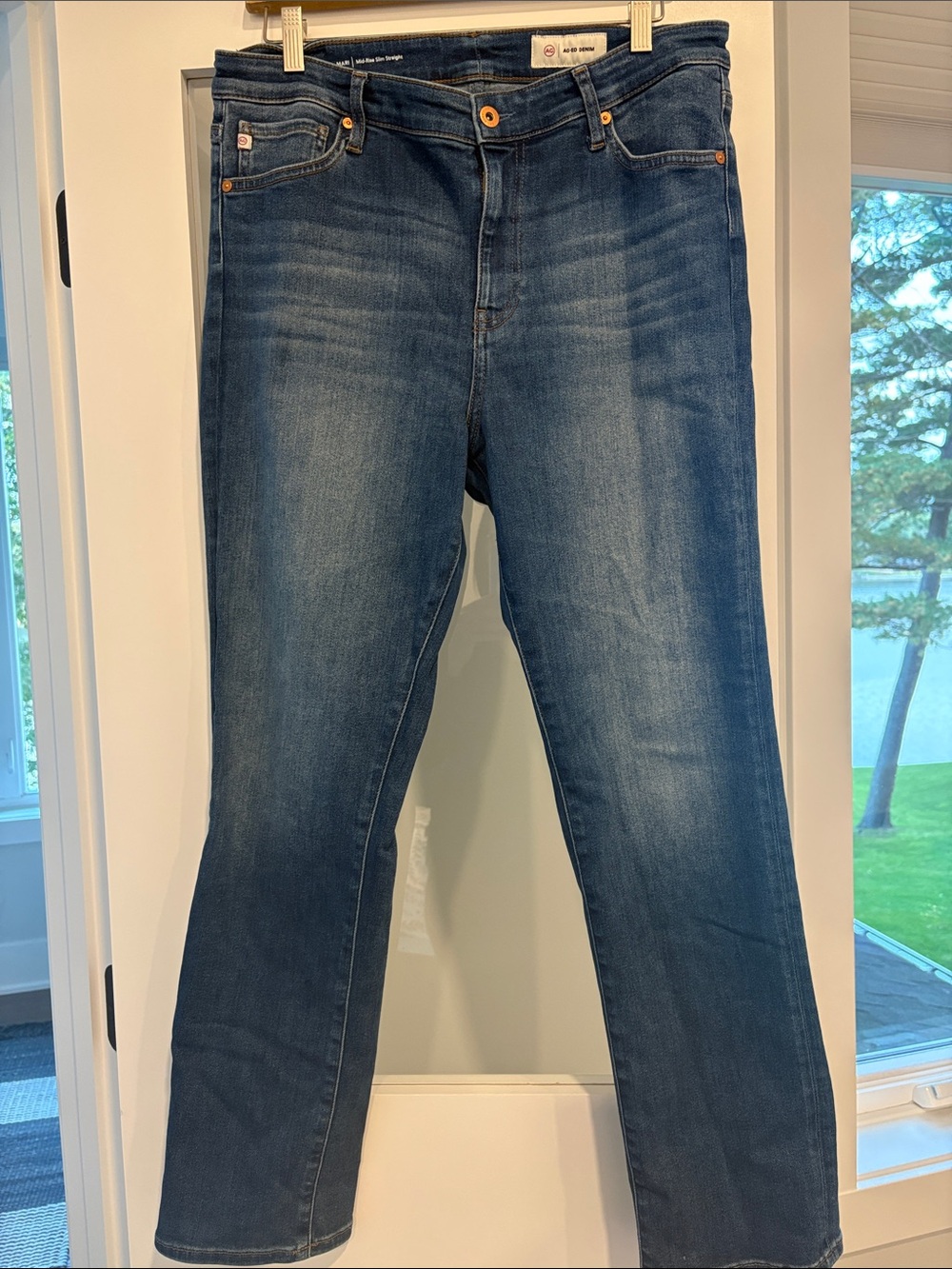 Ag Adriano Goldschmied Mari Slim-Straight Leg Jeans in Deep Blue Wash